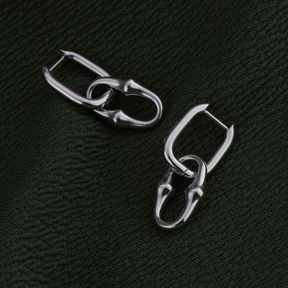 Silver Rectanguler Drop Earrings