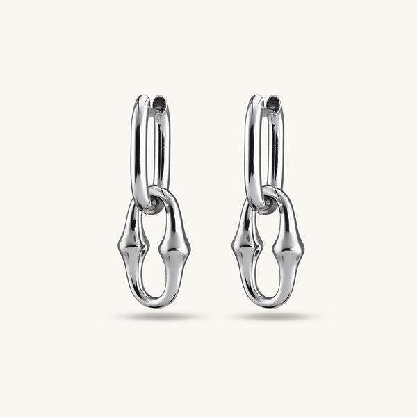 Silver Rectanguler Drop Earrings