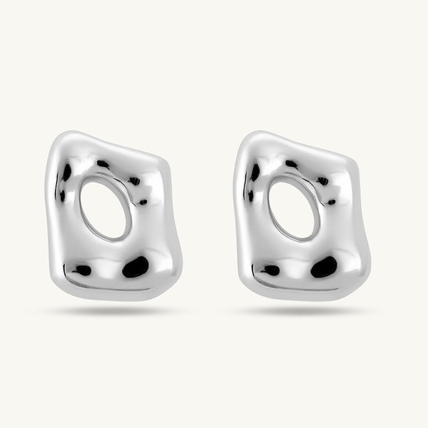 Silver Statement Stud Earrings