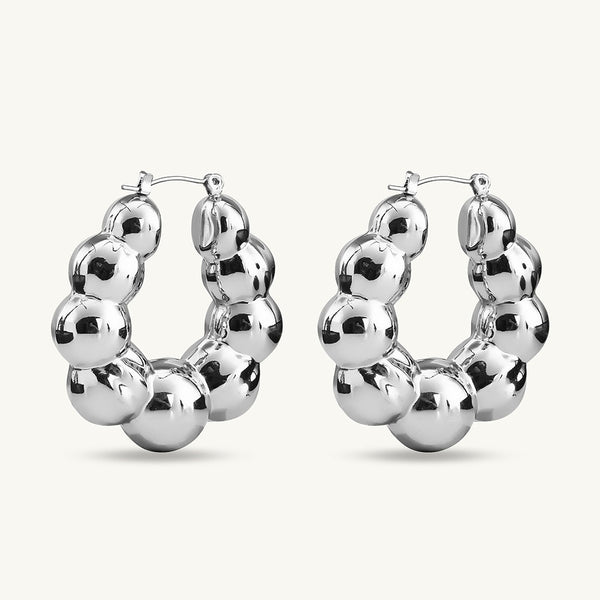 Silver Bubble Hoop Earrings