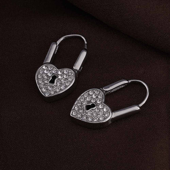 Love Lock Silver Hoop Earrings