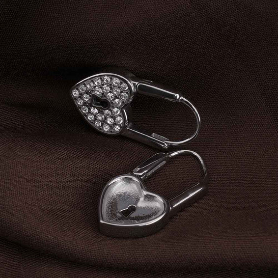 Love Lock Silver Hoop Earrings