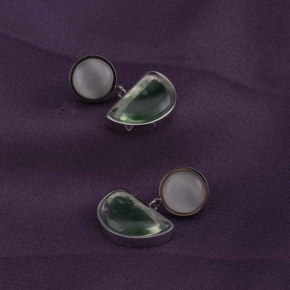 Half-Moon Silver Earrings