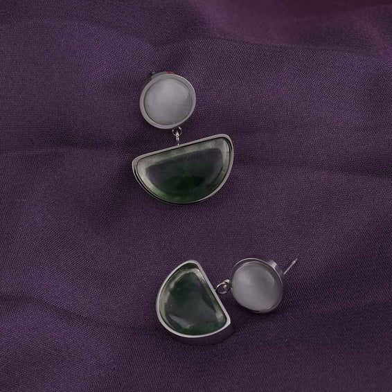 Half-Moon Silver Earrings