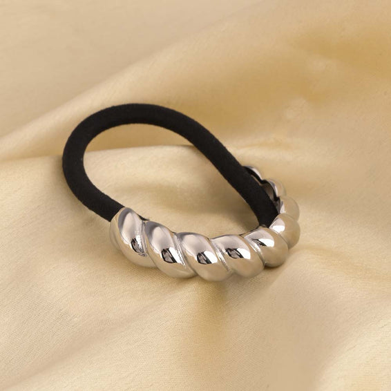 Croissant Hair Tie | Silver