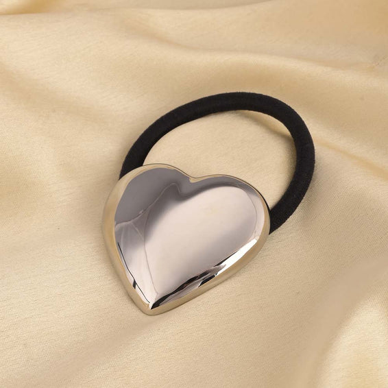 Heart Hair Tie | Silver