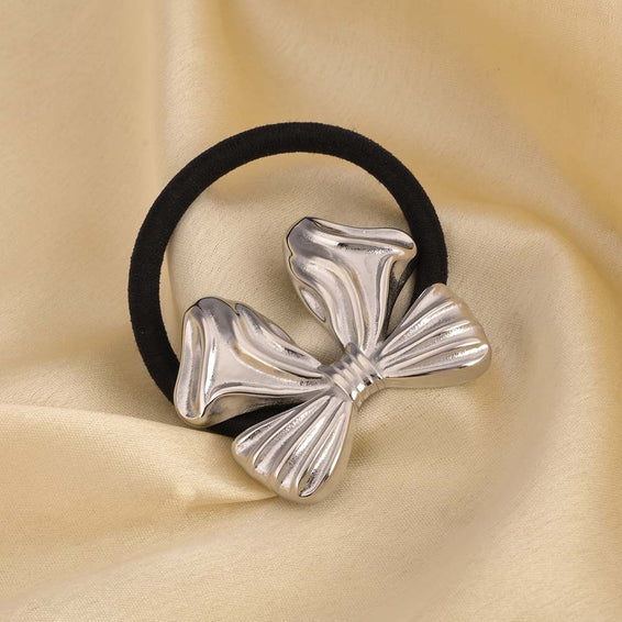 Ribbon Hair Tie | Silver