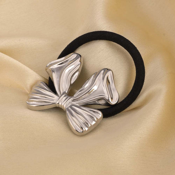 Ribbon Hair Tie | Silver