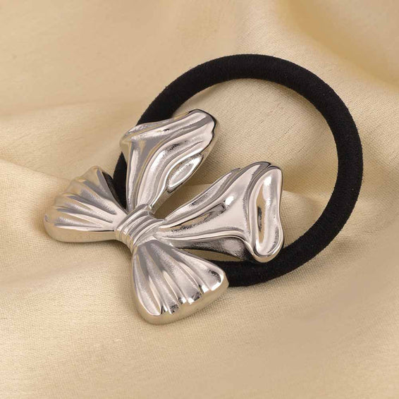 Ribbon Hair Tie | Silver