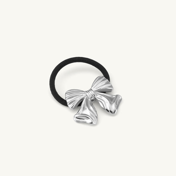 Ribbon Hair Tie | Silver