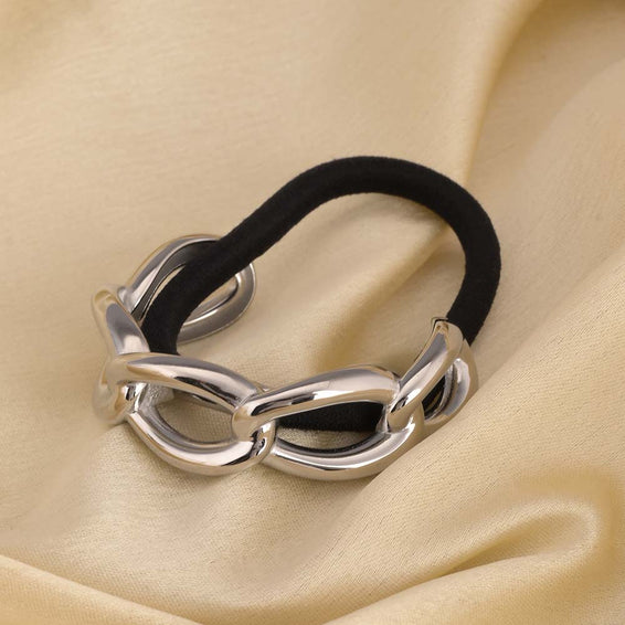 Silver Link Hair Tie