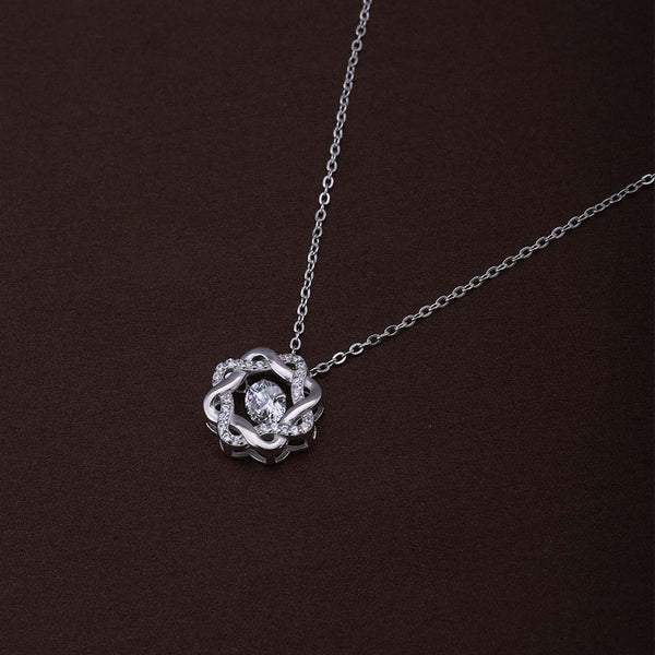 Bejeweled Flower Necklace | Silver