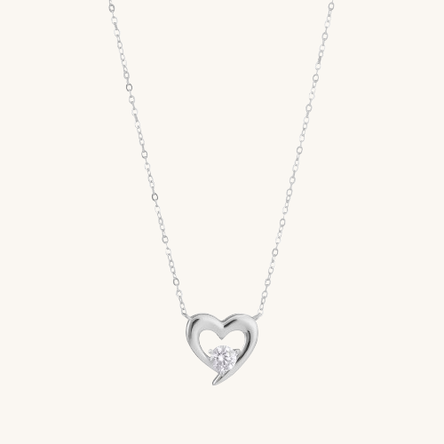 Solitaire Love Necklace | Silver