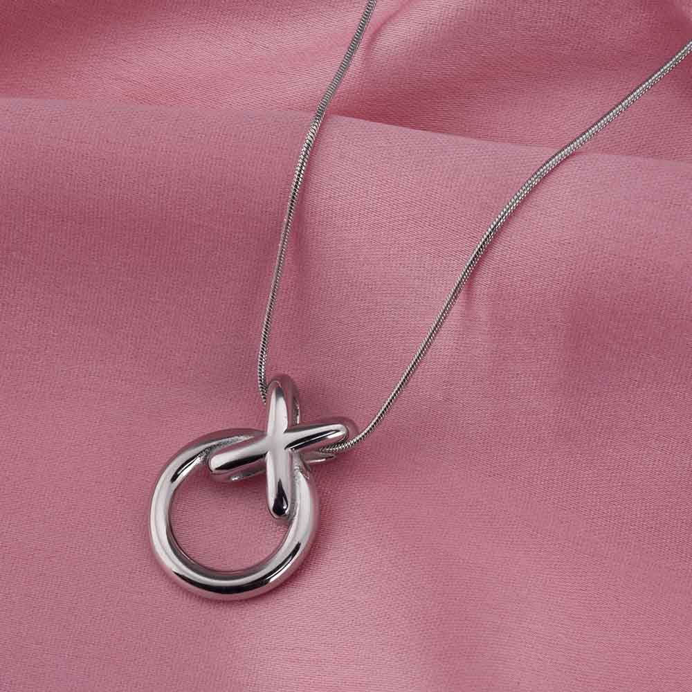 Minimalist XO Pendant Silver Necklace