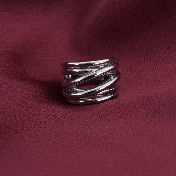 Wavy Wire Silver Ring