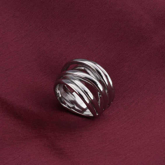 Wavy Wire Silver Ring