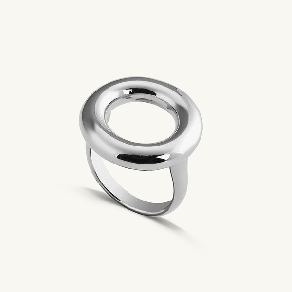 Modern Linked Silver Ring