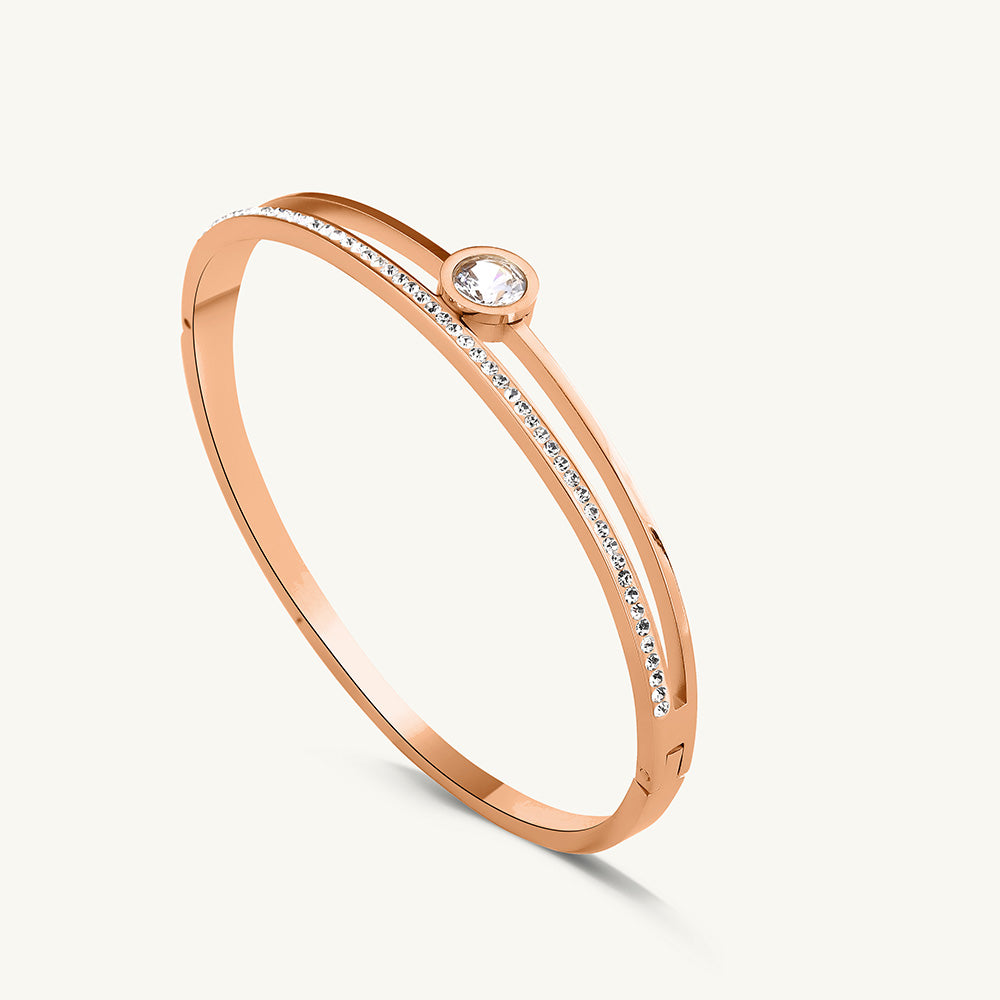 Exquisite Dual Band Stone Bracelet