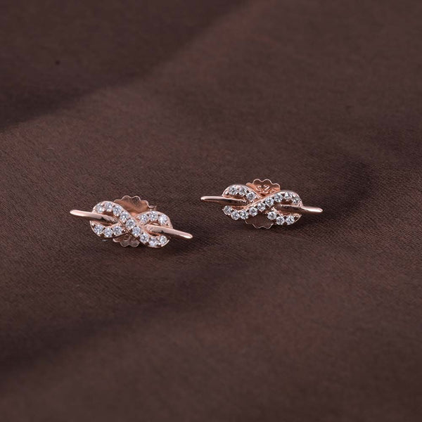 Starlit Infinity Studs | Rose Gold