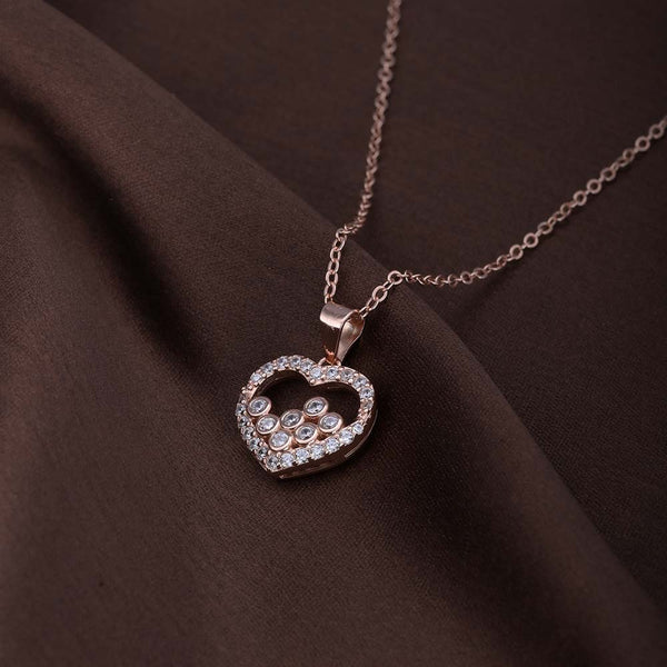 Zircon Affection Necklace | Rose Gold