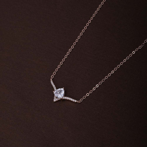 Vow Solitaire Necklace | Rose Gold