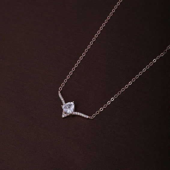 Vow Solitaire Necklace | Rose Gold