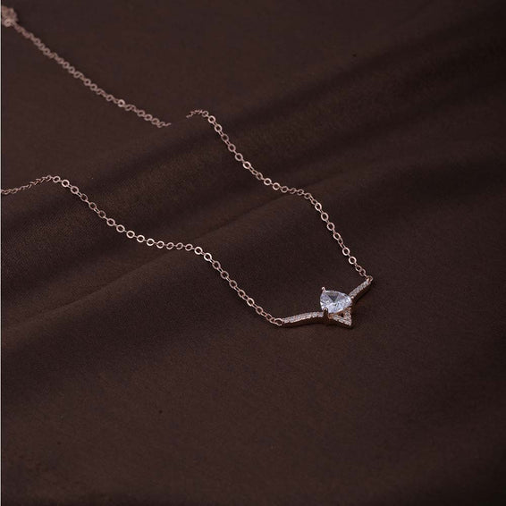 Vow Solitaire Necklace | Rose Gold