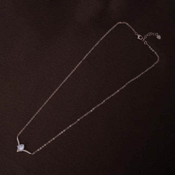 Vow Solitaire Necklace | Rose Gold