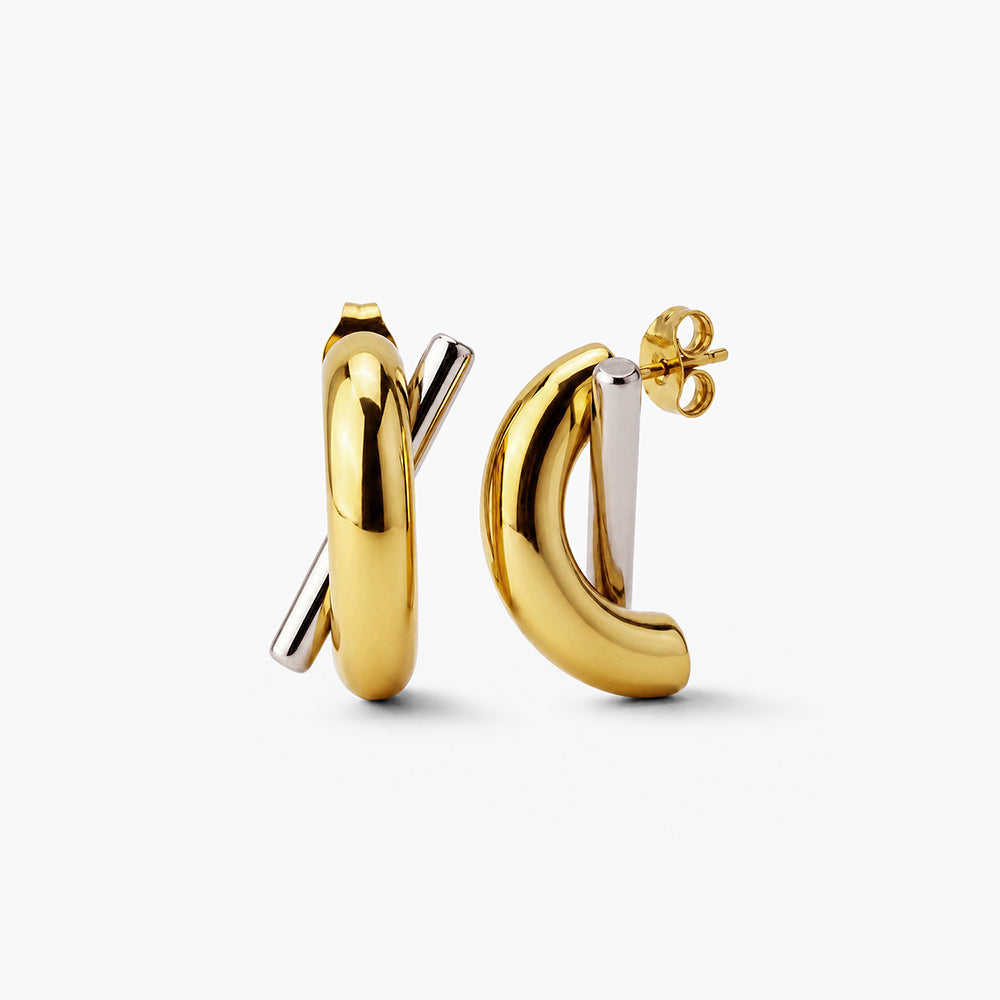 Bi-metal Fusion Earrings
