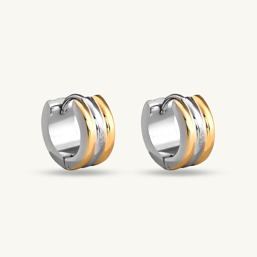 Minimal Gold and Silver Hoop Earrings