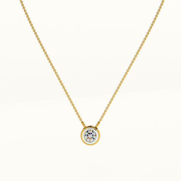 Single Solitaire Lab Grown Diamond + Gold Vermeil Necklace