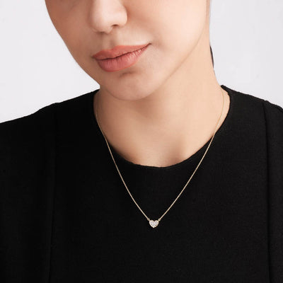 Sweetheart Aura 9KT Gold Lab Grown Diamond Necklace