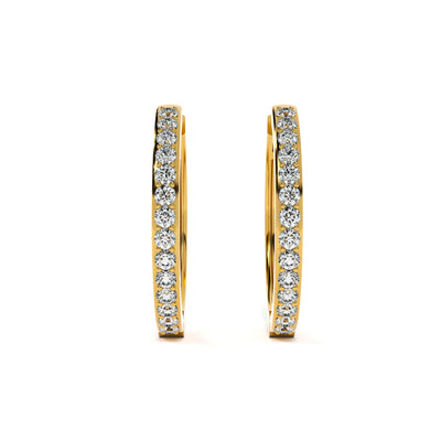 Timeless 9KT Gold Lab Grown Diamond Hoop Earrings