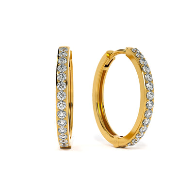 Timeless 9KT Gold Lab Grown Diamond Hoop Earrings