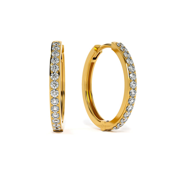 Timeless 9KT Gold Lab Grown Diamond Hoop Earrings