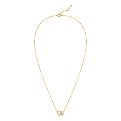 Two Hearts Together 9KT Gold Lab Grown Diamond Necklace