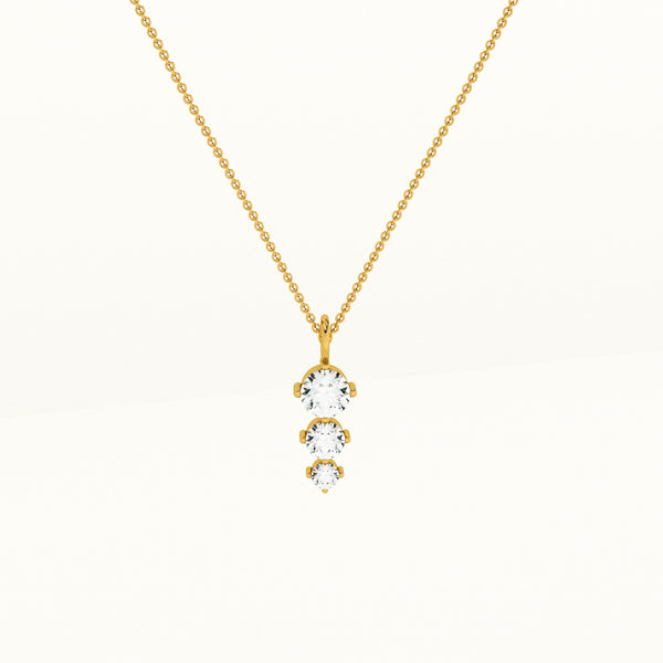 Diamond Trio 14k Gold Pendant without Chain