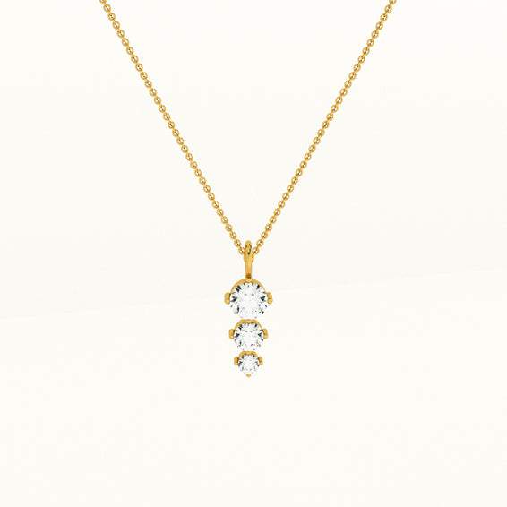 Diamond Trio 14k Gold Pendant without Chain