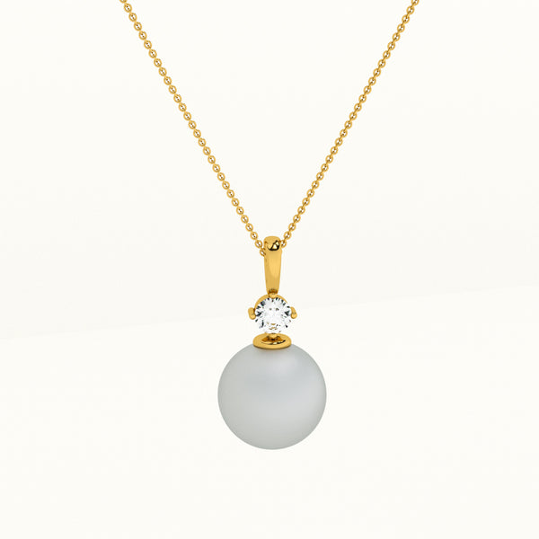 Solitaire Glow Pearl 14k Pendant without Chain