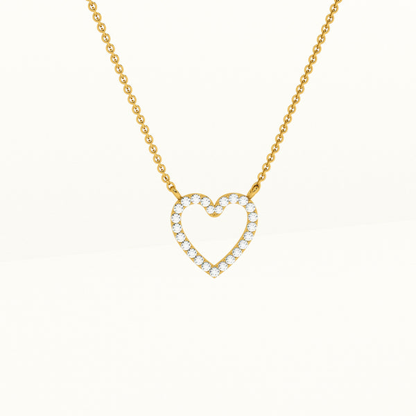 Pure Heart 14k Gold and Diamond Pendant with Chain