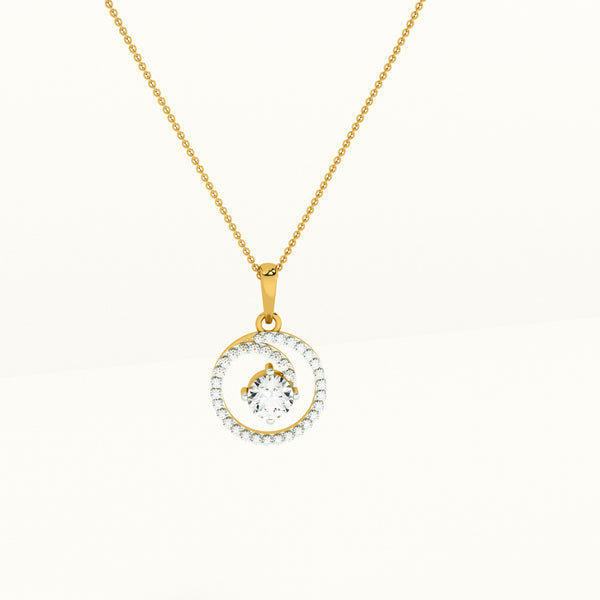 Eternal Circle 14k Gold and Diamond Pendant without Chain