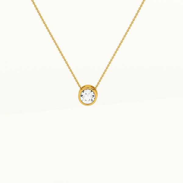 Bazel Round Solitaire Pendant without Chain