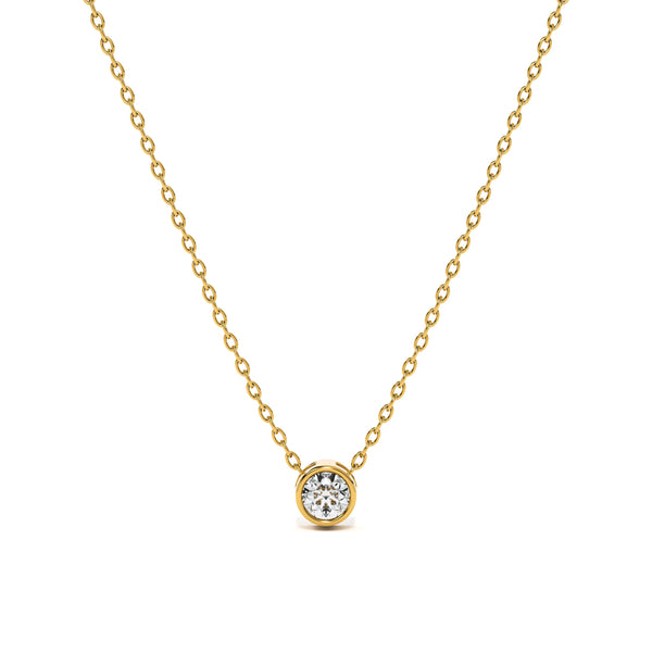 Basel Lab Grown Diamond Gold Solitaire Customizable Pendant