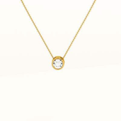 Basel Lab Grown Diamond Gold Solitaire Customizable Pendant