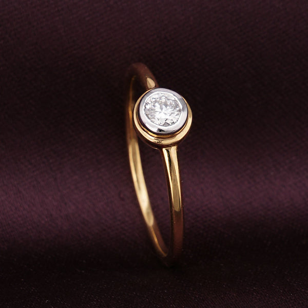 Classic Solitaire  Lab Grown Diamond + Gold Vermeil Ring