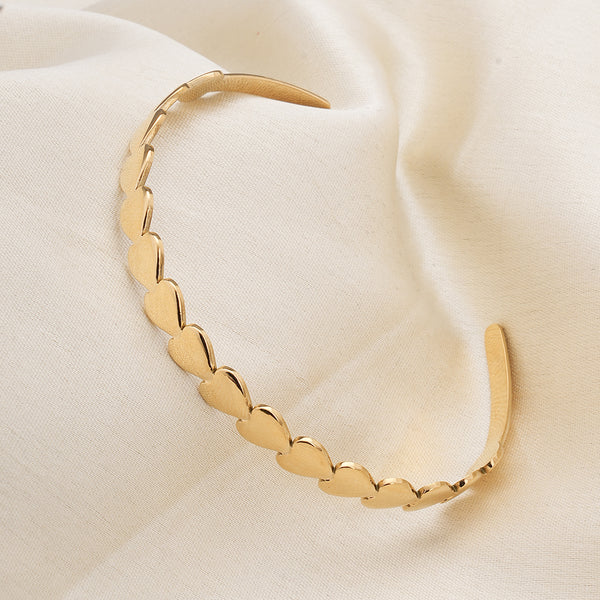 Minimalist Heart Bangle Bracelet