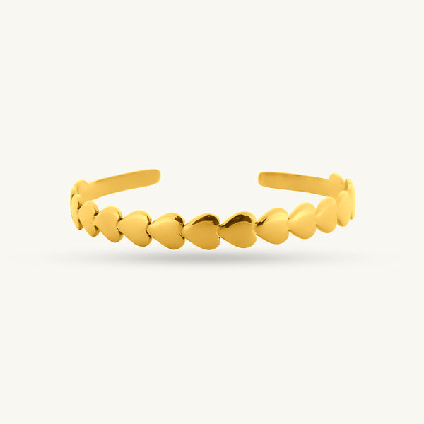 Minimalist Heart Bangle Bracelet