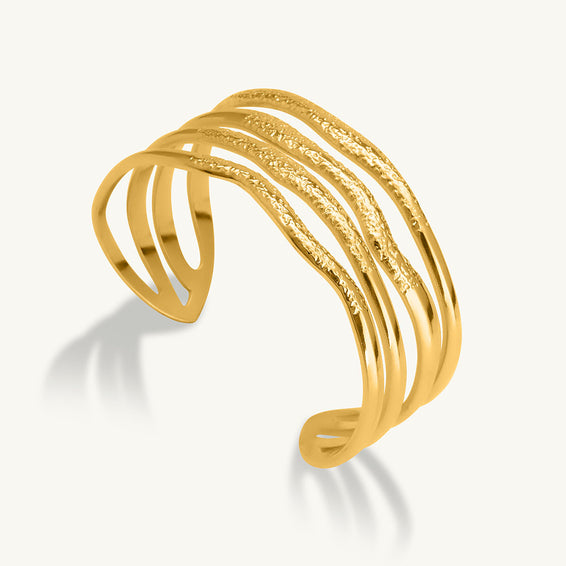 Golden Waves Cuff Bracelet