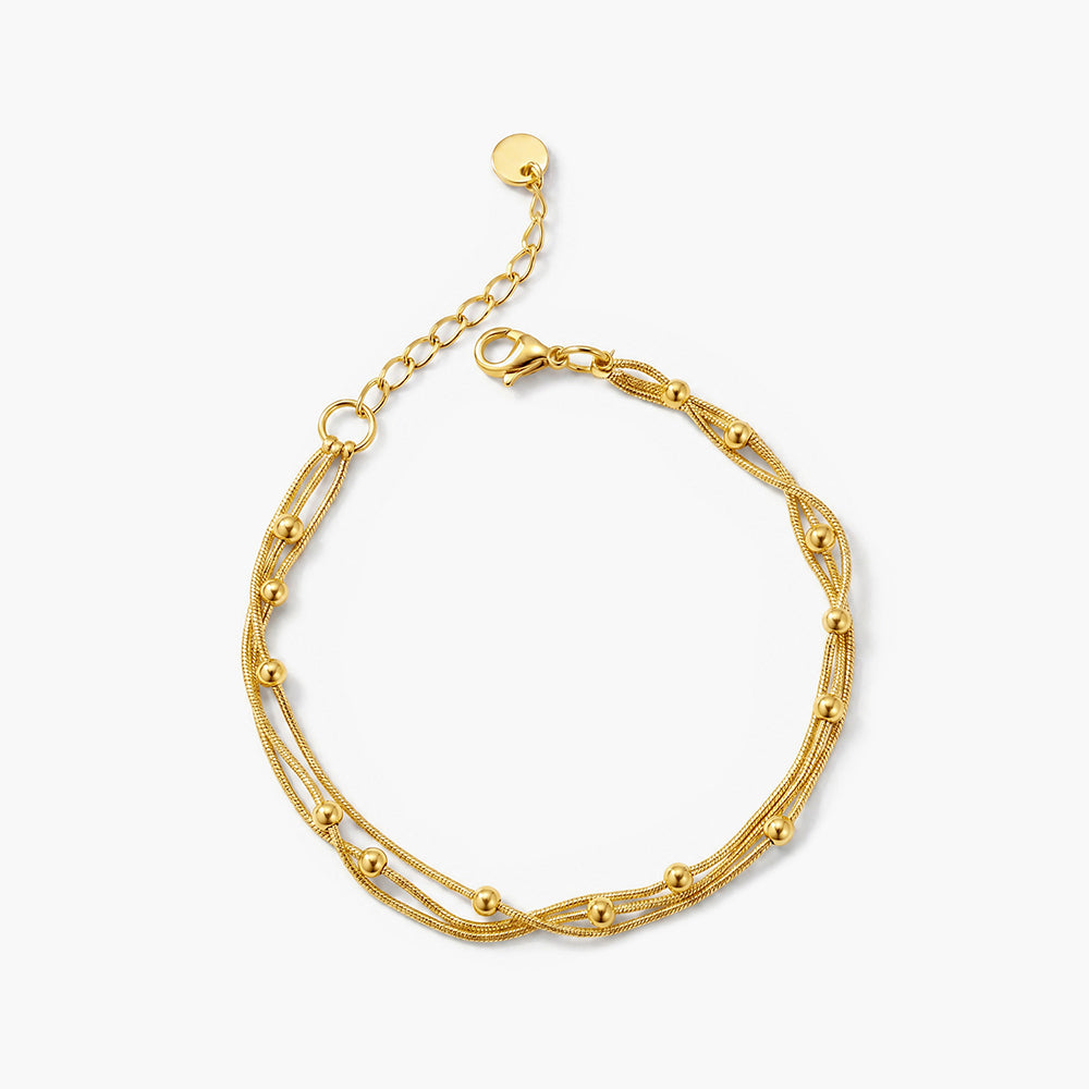 Beaded Beauty Layered Chain Bracelet