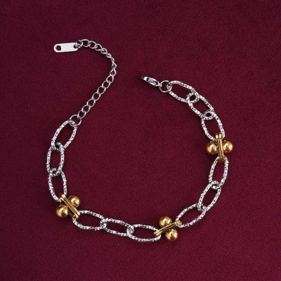 Link Silver and Gold Bracelet